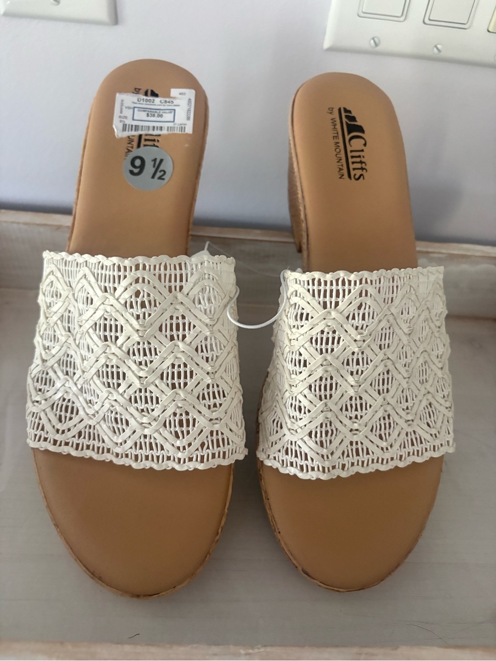 White Mountain Cream Crochet Slide Mules